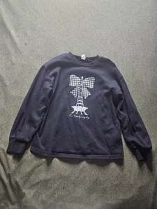 Shein Girls Sweater Black W Bow Houndstooth Graphic Design Size 7 - Picture 1 of 3