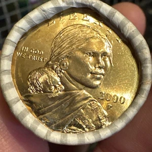 2000 P Sacagawea $1 Golden Dollar - U.S. Mint Tight Wrapped Roll - 25 Coins - Picture 1 of 5