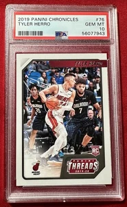 2019 Panini Chronicles #76 Tyler Herro RC Threads PSA 10 Gem Mint - Picture 1 of 2