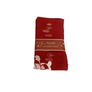 Sur la table Red Kitchen Towel Jacquard Snowman 18" X 28" Christmas NWT - Picture 1 of 3