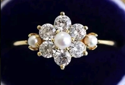 Pearl Ring fashion jewelry NEW Free Ship SIZE 7 Foto 1 de 2