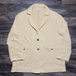 Free People FP Beach Reign Blazer Damen Struktur Boho Jacke Größe M Gold - Bild 1 von 9