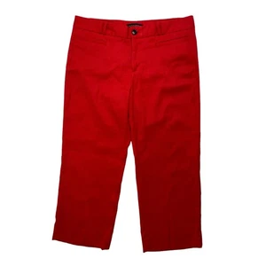 BANANA REPUBLIC Red Logan Crop Linen Blend Straight Leg Pants Size 8 Petite - Picture 1 of 9