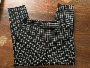 White House Black Market Women’s Size 8 Black Plaid Pants 32X29 Slacks - Picture 1 of 10