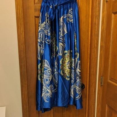 Ashley Stewart Blue and Green Maxi Skirt - Image 1 of 4