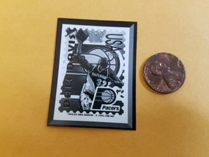 Dale Davis Indiana Pacers NBA 1995 CME Stamp Black White Paper Oddball - Picture 1 of 2