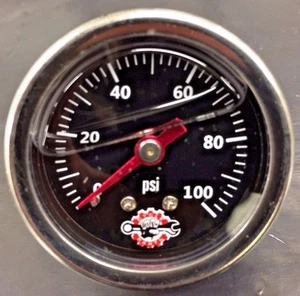 HARLEY LIQUID FILLED OIL PRESSURE GAUGE 100PSI hd chopper bobber black ss 100 - Picture 1 of 5