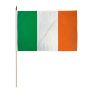 1 Dozen Ireland Flags 12x18in Stick Flag of Ireland Irish Flag - Picture 1 of 1