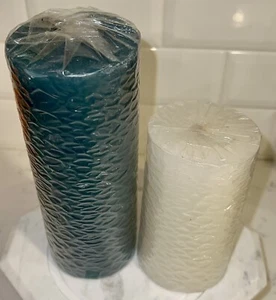 Pillar Candles 2 Pc Green 7.5” White 5” Cardinal INC - Picture 1 of 11