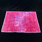 Handmade Quilted Table Topper Doll Quilt Purple Pink 19 X 16 Floral Batik Gift