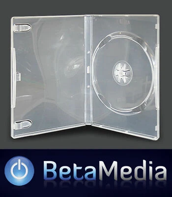 100 x Single Clear 14mm Quality CD / DVD Cover Cases - Standard Size DVD case - Image 1 of 3
