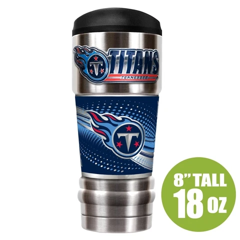 Tennessee TItans Stripe "MVP" 18 ounce Stainless Steel Tumbler Cup GreatAmerican Cover