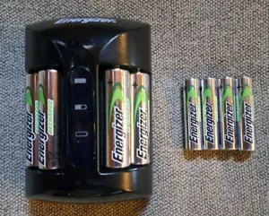 Energizer Recharge Pro Charger w/ 4 AA and 4 AAA NiMH Rechargeable Batteries - Picture 1 of 4