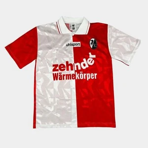 Freiburg Auswärts Fußballtrikots 1996 - 1997 Uhlsport Rot Weiß Erwachsene S... - Bild 1 von 4