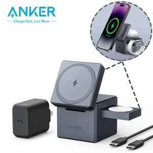 Anker MagSafe Charger 3W1 Kostka ładująca 15W Składana ładowarka bezprzewodowa do Apple - Zdjęcie 1 z 7
