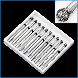 10pc BR-X28S Diamond Coated Tip Dental Drill Bur Burr Cutting Grinding Polishing - Foto 1 di 3