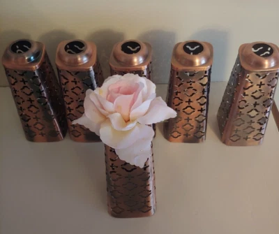 Lote de 6 fundas dispensadoras de jabón de metal decorativas tono cobre Foto 1 de 4