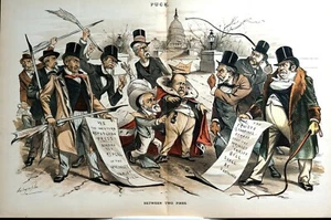 McKinley Tariff Bill 1890 STUCK BETWEEN Western Republican Press v TRUSTS Print - Bild 1 von 12