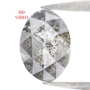 0.94 CT Natural Loose Oval Shape Diamond 7.10 MM Salt And Pepper Diamond LQ7060 - Picture 1 of 8