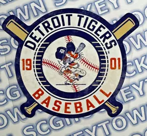 🔥1967 - 1977 DETROIT TIGERS CROSS BAT LOGO DECAL STICKER - MINT - 3 1/4 x 2 1/2 - Picture 1 of 3