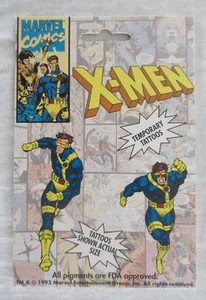 Marvel Comics X-Men Cyclops Temporary Tattoos SEALED 1993 Vintage HALLOWEEN - Picture 1 of 4