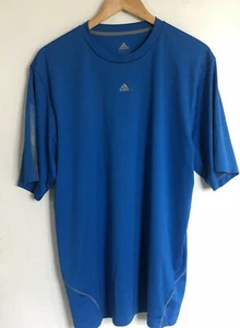 Adidas Climalite Herren Sport T-Shirt Blau / Schwarz — Größe M / L — Kurzarm - Bild 1 von 12