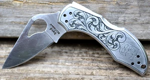 Byrd by Spyderco Robin 2 individuell graviertes Lock-Back Griff flache Klinge Messer - Bild 1 von 12