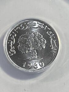 1960 Tunisia 1 Millime Coin Graded MS 66 by ANACS