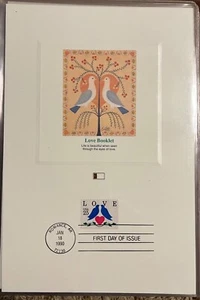 USA FDC Fleetwood Proofcard 1990 LOVE stamp (booklet) Romance AR 25-cent #2441 - Picture 1 of 1