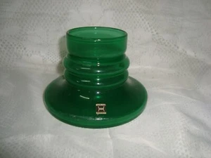 Rare Hadeland Norway Willy Johansson Green Ribbed candle Holder / Vase 1970's - Picture 1 of 9