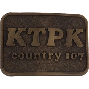 Ktpk Radio Country Music Topeka Kansas Station 107 Fm 80 Nos Vintage Belt Buckle - Picture 1 of 6