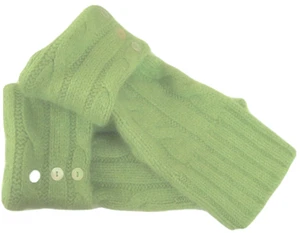 FINGERLESS GLOVES GREEN MOSS ANGORA WOOL M MEDIUM 8 1/2" LONG MITTENS ARMWARMERS - Picture 1 of 2
