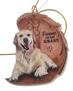 Car Hanging Ornament Rear View Mirror - GOLDEN RETRIEVER Forever In My Heart - Picture 1 of 2
