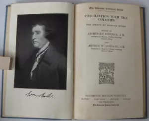 1915 Riverside Lit. Series Conciliation with the Colonies Speech Edmund Burke - Foto 1 di 10