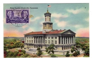 #941 Tennessee Statehood 1946 FDC Postcard - Nashville State Capitol - Picture 1 of 2