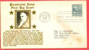 USA Prexie Prexy 15c on CROSBY Cachet FDC Cover 1938 - Picture 1 of 1