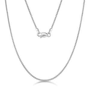 9ct Oro Blanco Doble Espiga Cadena 18'' Pulgadas - Imagen 1 de 2