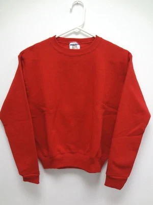 Sudadera JERZEES Super Sweats Cuello Redondo Manga Larga ROJA~Talla JOUTH L 14-16~NUEVA SIN ETIQUETAS Foto 1 de 4