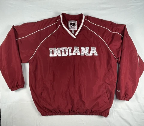 NCAA Indiana Hoosiers 58 Sports Pullover Lined Windbreaker Jacket Men’s XXL Cover