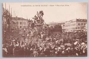 Carnaval De Nice France XLVIII - End of a Film Float Horse Drawn Postcard UNP - Picture 1 of 2