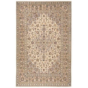 Kashan 310x200 cm Handgeknüpfter Perserteppich Orient Wolle Carpet Rug Beige - Picture 1 of 12
