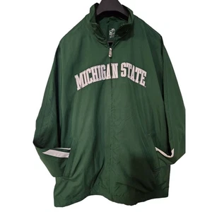 XXL Nike Team Michigan State Spartans Green White Full Zip Warm Up Track Jacket - Picture 1 of 13