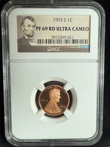 1993 S LINCOLN CENT PROOF 1C PF69 RD ULTRA CAMEO NGC UCAM DCAM PR69 SKU 3749 - Picture 1 of 2