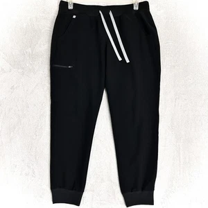 FIGS Scrub Pants Joggers Women's L Black Technical Collection Zip Pocket Medical - Picture 1 of 18