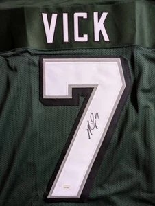 MICHAEL VICK PHILADELPHIA EAGLES SIGNED CUSTOM DARK GREEN JERSEY JSA WITNESS COA - Picture 1 of 7