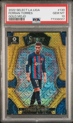 Ferran Torres 2022 Panini Select La Liga Gold Mojo Mezzanine 10/10 PSA 10 - Image 1 of 2