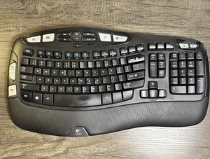 Logitech K350 Wireless Comfort Wave Ergonomic Keyboard Black No Dongle - Picture 1 of 9