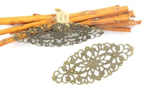 10 Drucke Metall Bronze Verbinder Muster gemeißelt Arabeske - Bild 1 von 1