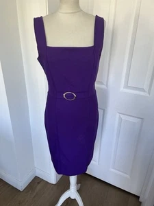 New Morgan Women’s Purple Strap Sleeves Bodycon Dress Size UK 12 RRP £62 - Picture 1 of 9