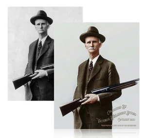 New Colorized Photo: John Moses Browning, Gun and Firearms Designer   - 6 Sizes! - Picture 1 of 7